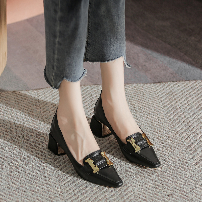 Chunky Heel High-heel Commuter Shallow Shoes foto 2