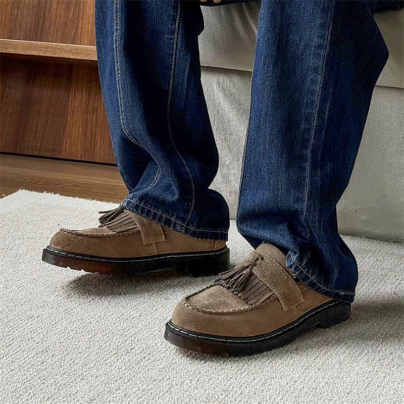 Fur Platform Woven Tassel Men's Shoes Martin Boots foto 5