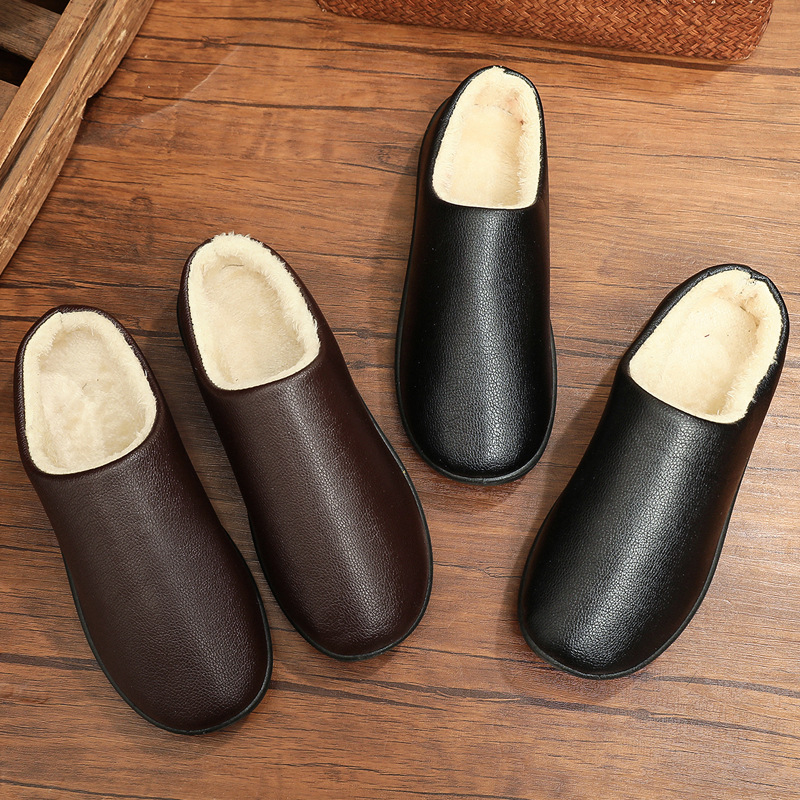 Men's Cotton Non-slip Soft Bottom Leather Surface Waterproof Shoes foto 2
