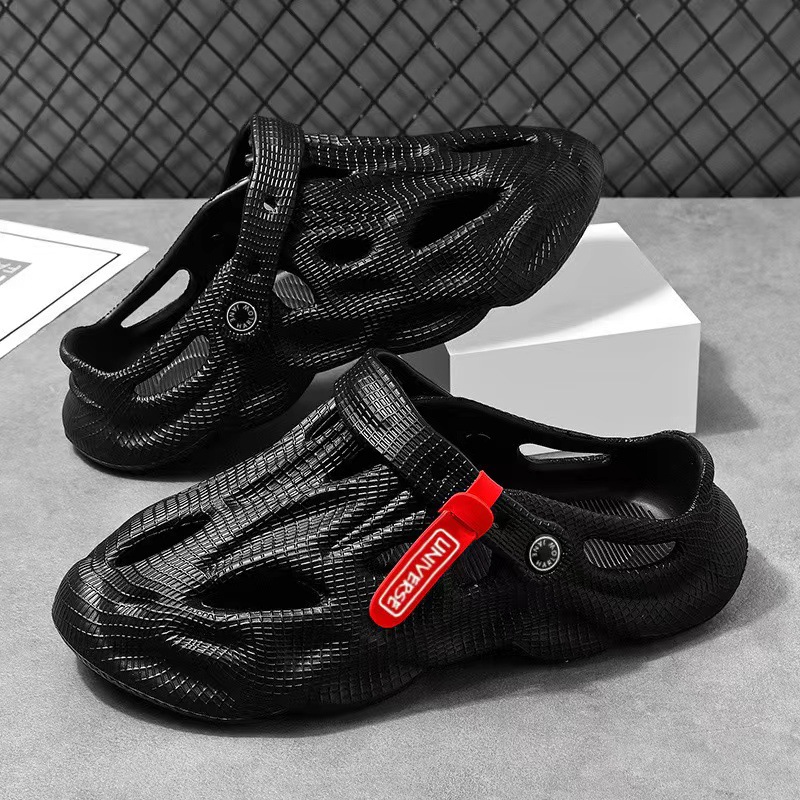 Coconut Slippers Couple Summer Dual-use Closed Toe Beach Hole Shoes foto 3