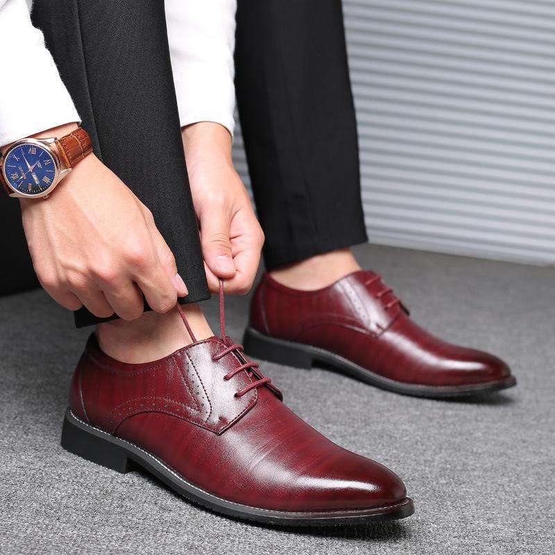 Fashion British Plus Size Men's Leather Shoes foto 5