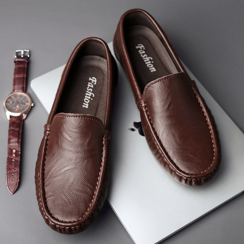 British Style Leather Slip-on Loafers foto 4