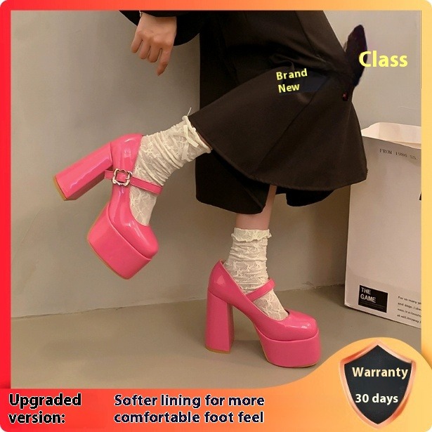 Waterproof Platform Thick Heel Thick Bottom Main Mary Jane Shoes foto 3