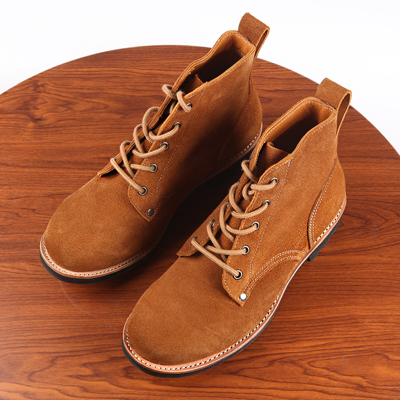 Thick Suede Cowhide High-top Work Genuine Leather Shoes foto 5