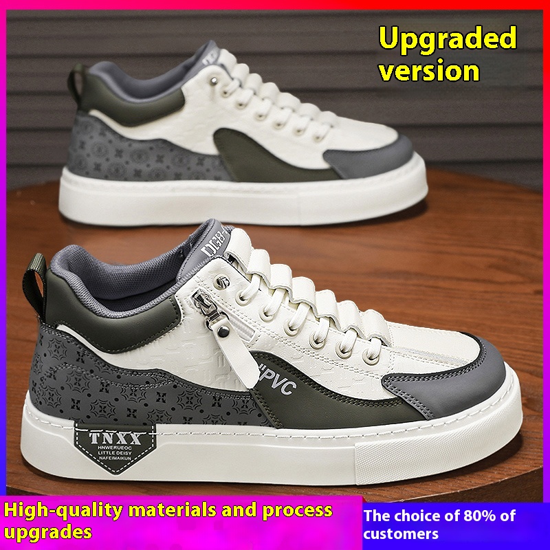 High-top Slip-on Board Shoes Teenagers Soft Bottom Waterproof Leather Shoes foto 4