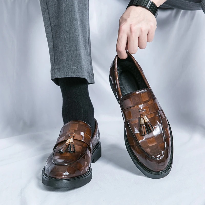 New Style One Foot Leather Shoes For Men foto 2