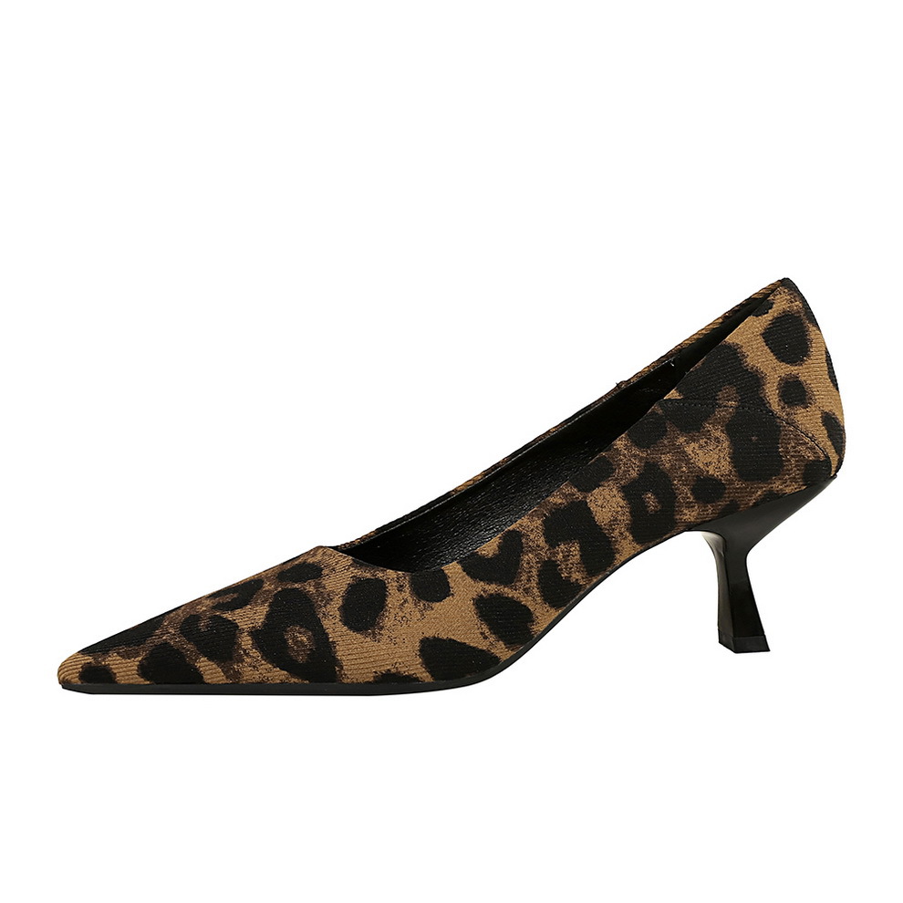 European And American Style Banquet Leopard Print High Heels For Women