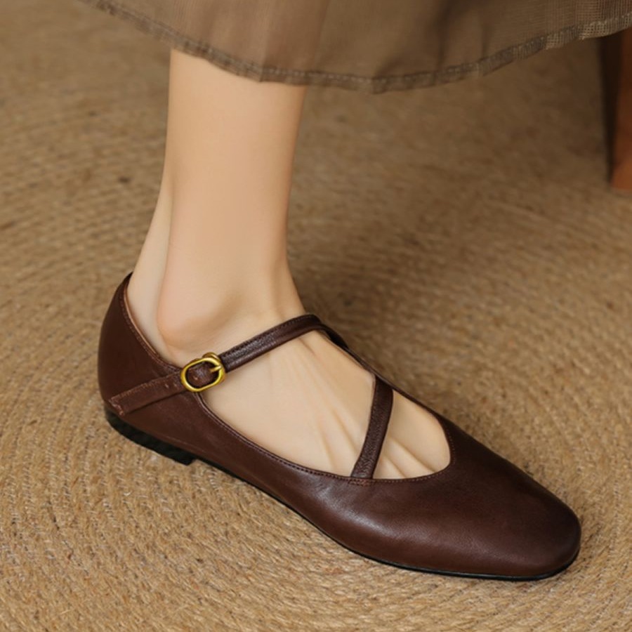 Flat Versatile Non-slip Vintage Mary Jane For Women's Single-layer Shoes foto 3