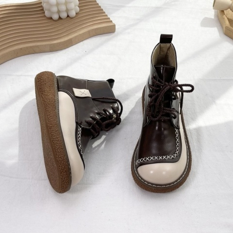 Autumn And Winter New Forest Retro Lace-up Women's Shoes Thick-soled Casual Martin Boots foto 5