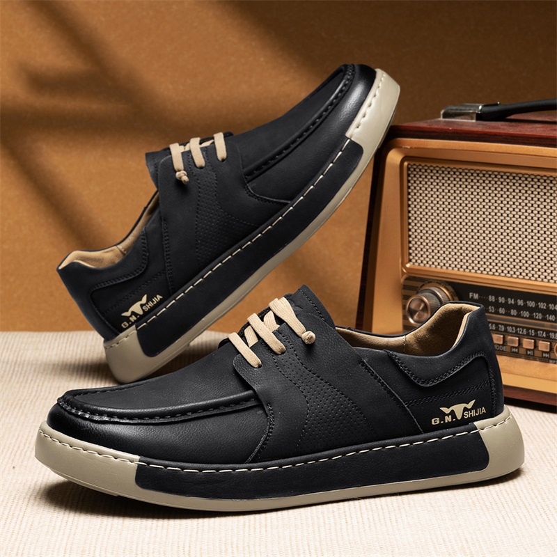 New Leather Men's Business Casual Shoes British Slip-on foto 5