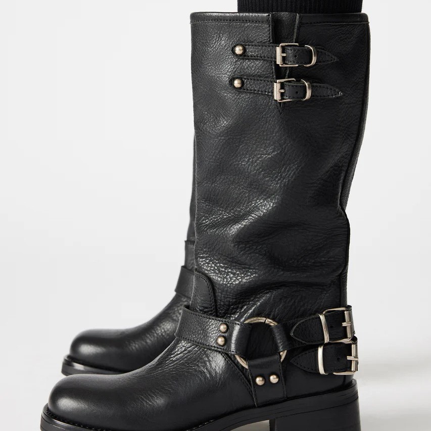 Round-toe Belt Buckle High-top Boots foto 4