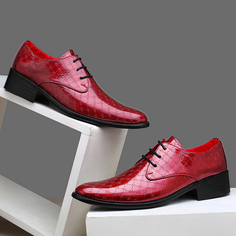 Men's PU Leather Pointed Formal High Heels foto 3