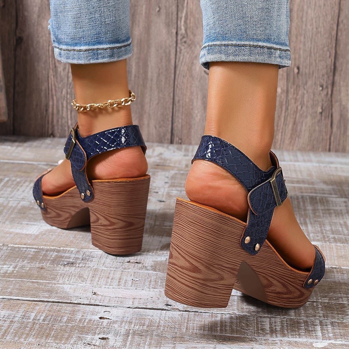 Women's High-heeled Sandals Strap Peep Toe Sandals foto 3