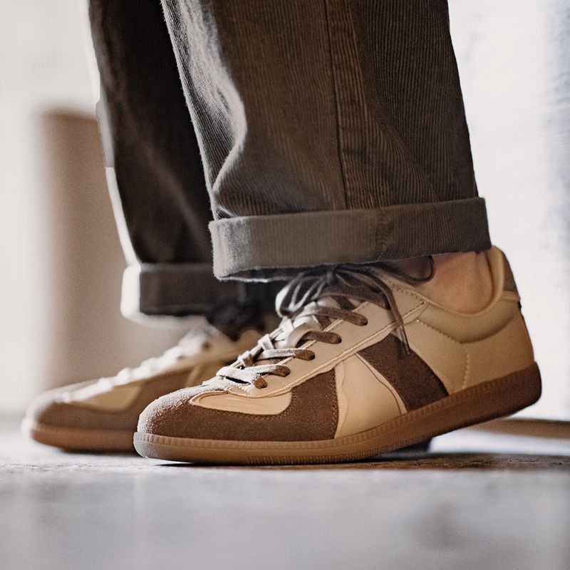 Full-grain Sheepskin Maillard Niche Retro Casual Sports Skate Shoes foto 4