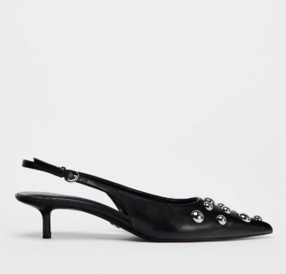 Women's Shoes Low-cut Pointed-toe Rivet-decorated Stilettos