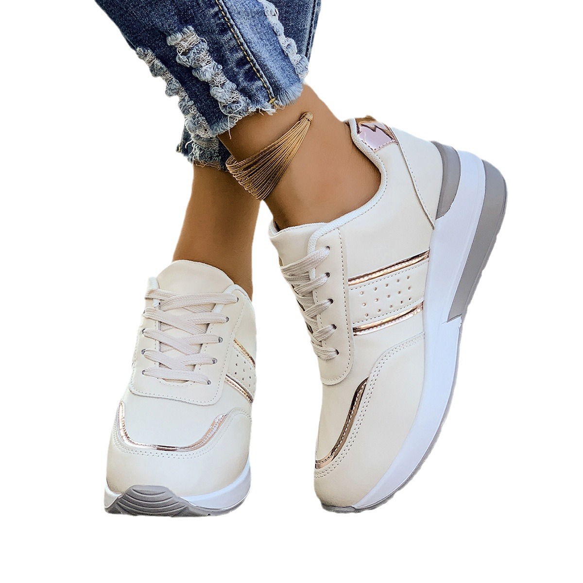 Womens Chunky-Soled Casual Fashion Sneakers foto 2
