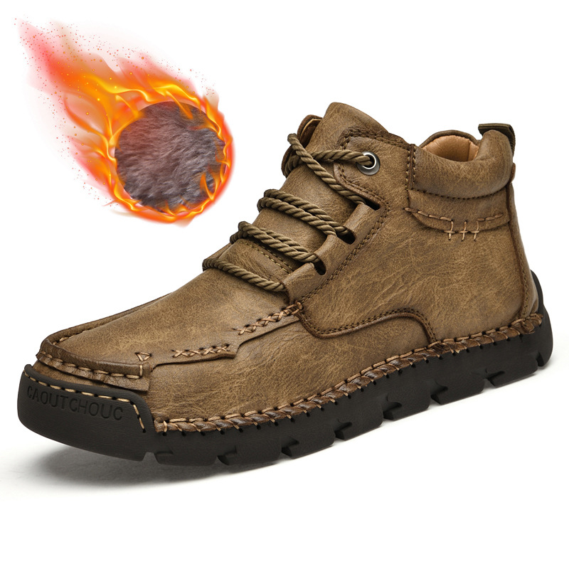 Men's Retro Casual Velvet Warm Cotton Shoes foto 3