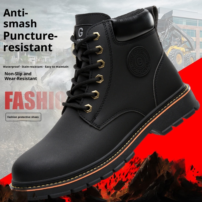 New Mid-top Steel Toe Cap Safety Protective Footwear Anti-smashing And Anti-penetration Antiskid Shoe foto 3