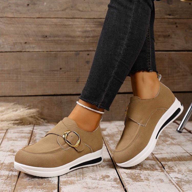 Solid-color Front-laced Casual Slip-on Womens Shoes foto 2