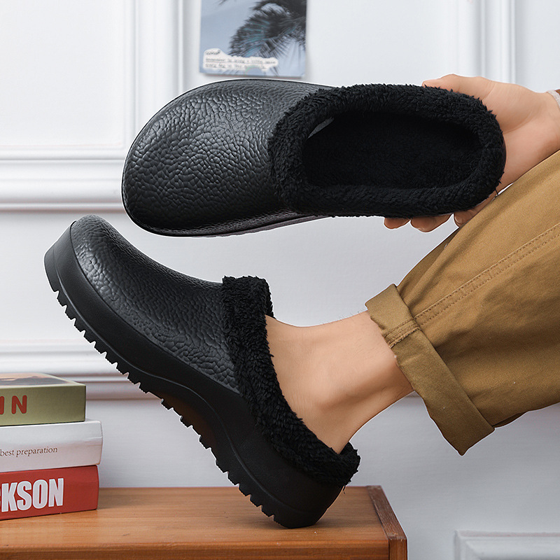 Fashion Personality Fleece-lined New Closed Toe Casual Sports Slippers Men foto 4