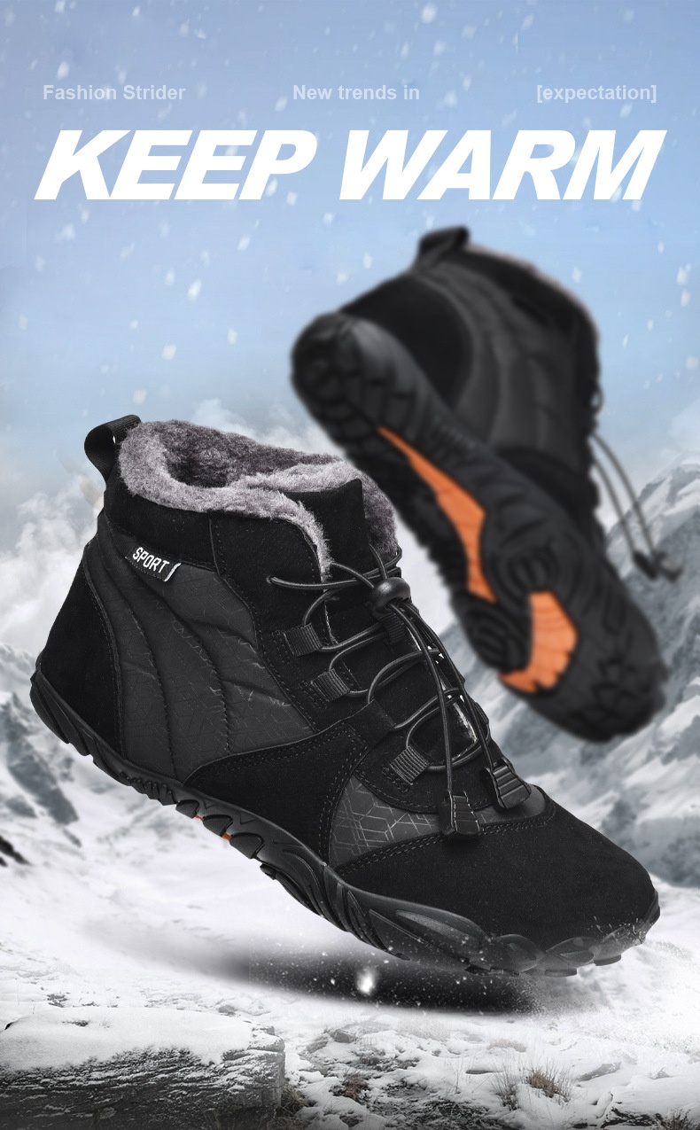 Five-finger Outdoor Sports Fleece-lined Warm Wear-resistant Non-slip Hiking Shoes foto 4