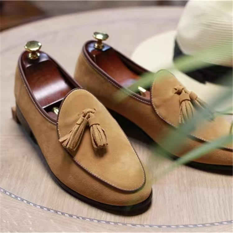 Fashion Retro British Beanie Shoes Men's Tassel Slip-on foto 3