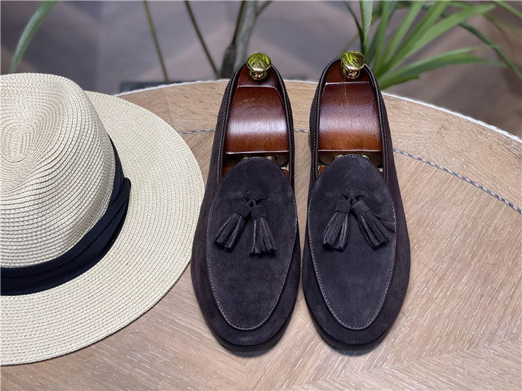 Fashion Retro British Beanie Shoes Men's Tassel Slip-on foto 2
