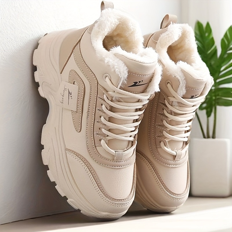 Womens Fleece-Lined High-Top Sporty Casual Warm Cotton Shoes foto 4