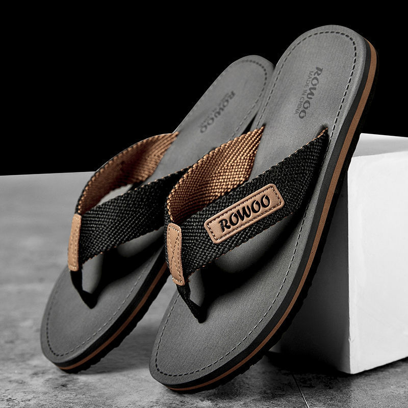 Mens Stylish Non-slip Fabric-strapped Beach Sandals For Outdoor Wear foto 2