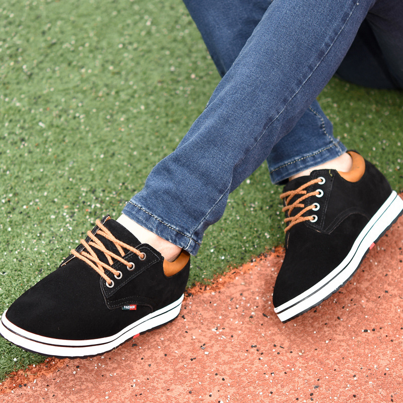Genuine Leather Wear-resisting Sand Non-slip Elevator Shoes Men foto 5