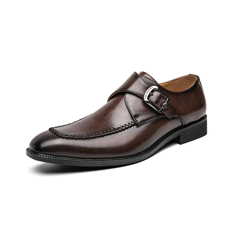 Spring And Autumn Fashion Square Buckle Low-cut Dress Leather Shoes foto 3