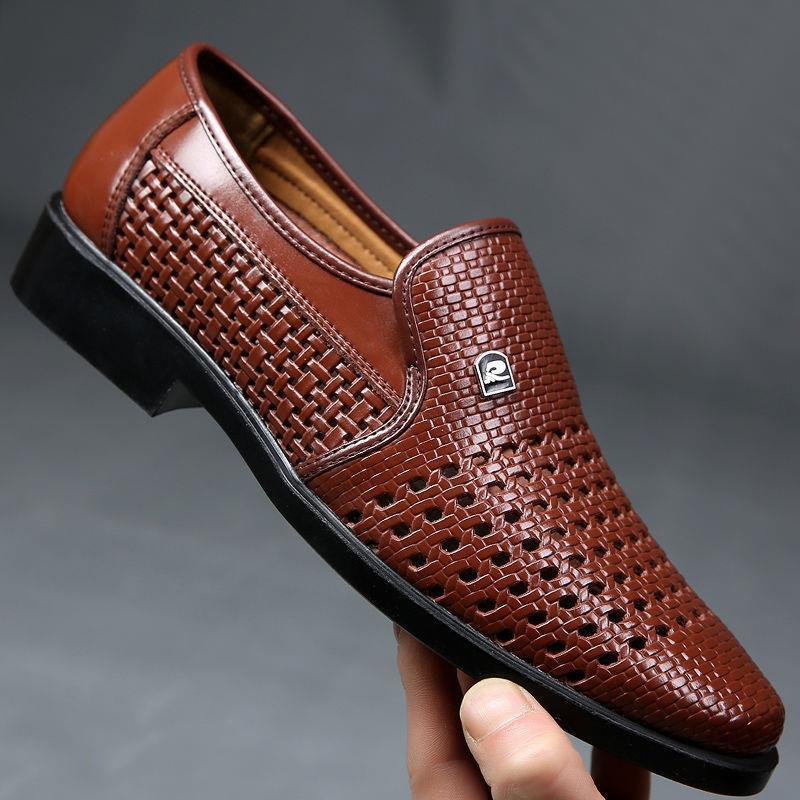 Mens Breathable Hollowed-Out Casual Leather Sandals foto 2