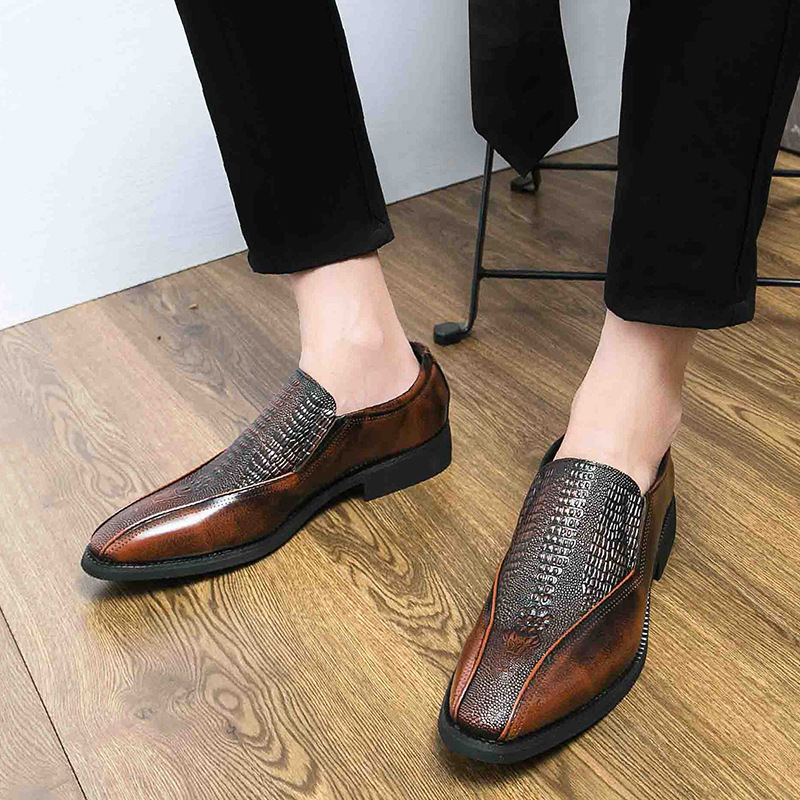 Loafer Trendy Retro British Slip-on Leather Shoes foto 3