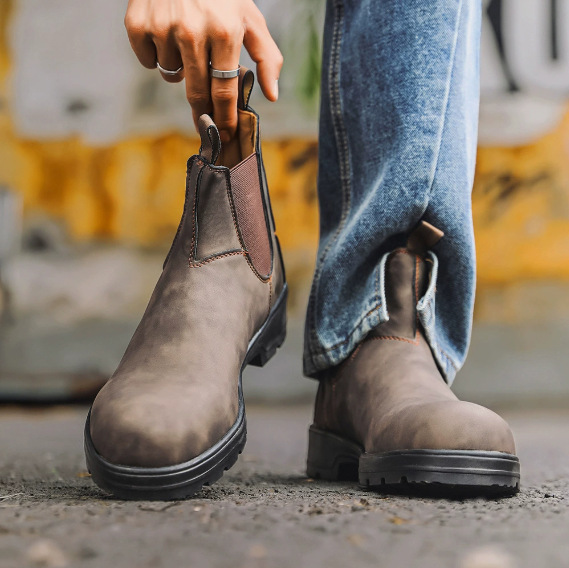 Men's Retro Chunky-Soled Casual Ankle Boots foto 4