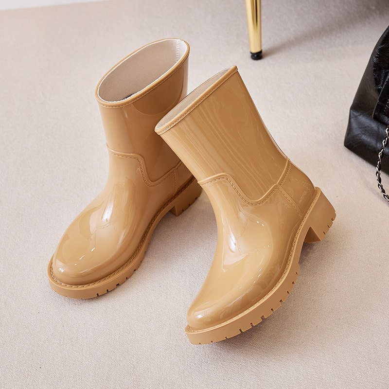 Women's Mid-High Tube Fashion Waterproof Shoes foto 2