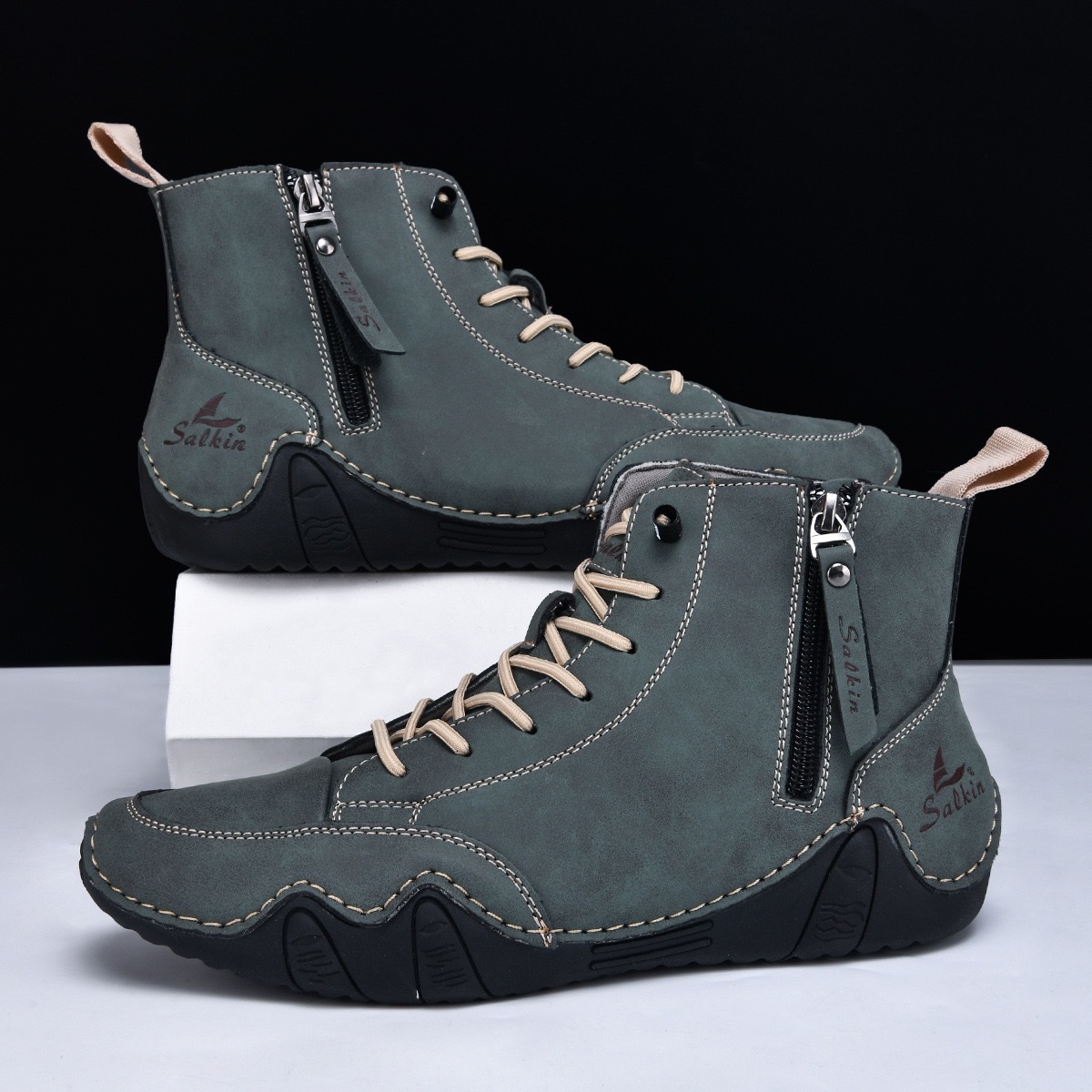 Men's High-top Handmade Leisure Ankle Boots foto 3