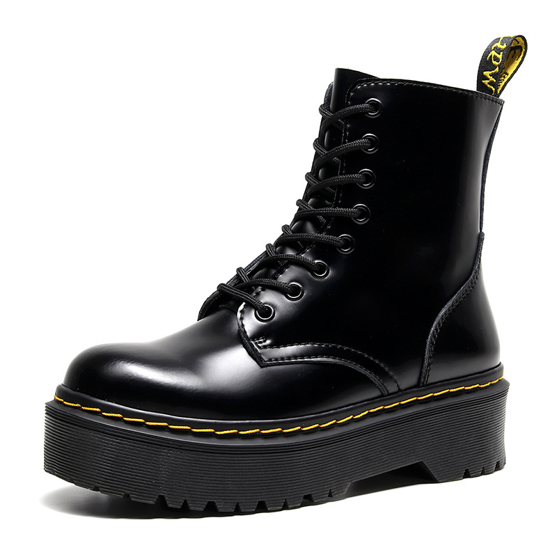 Muffin Bottom Lace-up Motorcycle Boots foto 3