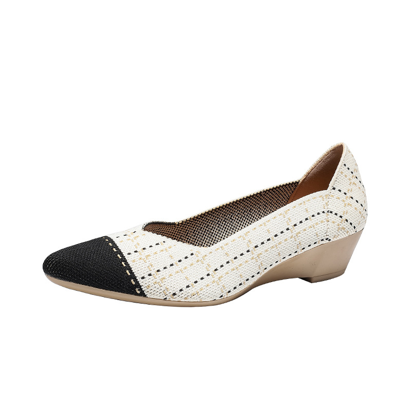 Fashion Casual Wedge Knitted Women Flyknit Casual Shoes foto 5