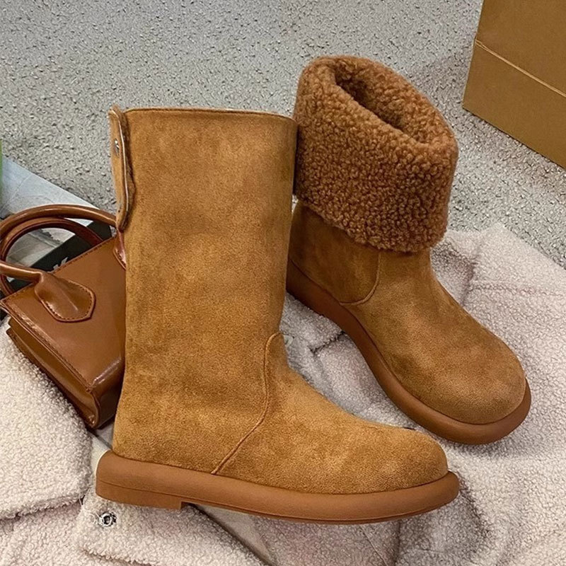 Womens Casual Warm Mid-calf Boots With Cotton Lining foto 4