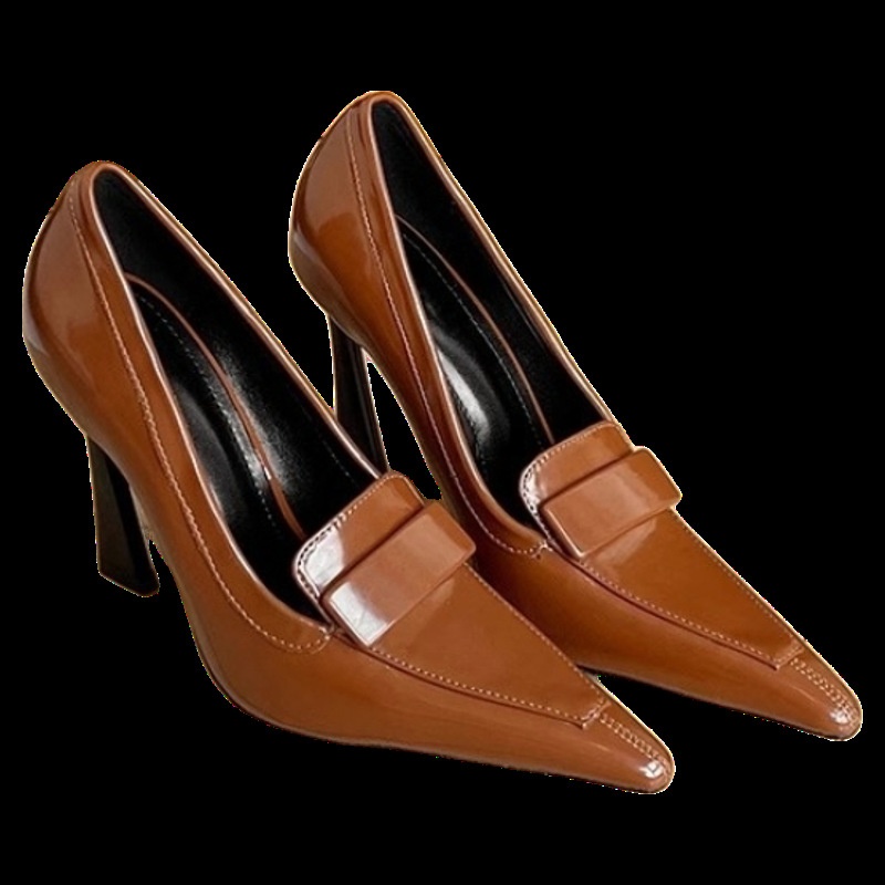 Retro Pointed Elegant Women's Commuting Stiletto Patent Leather High Heels foto 4