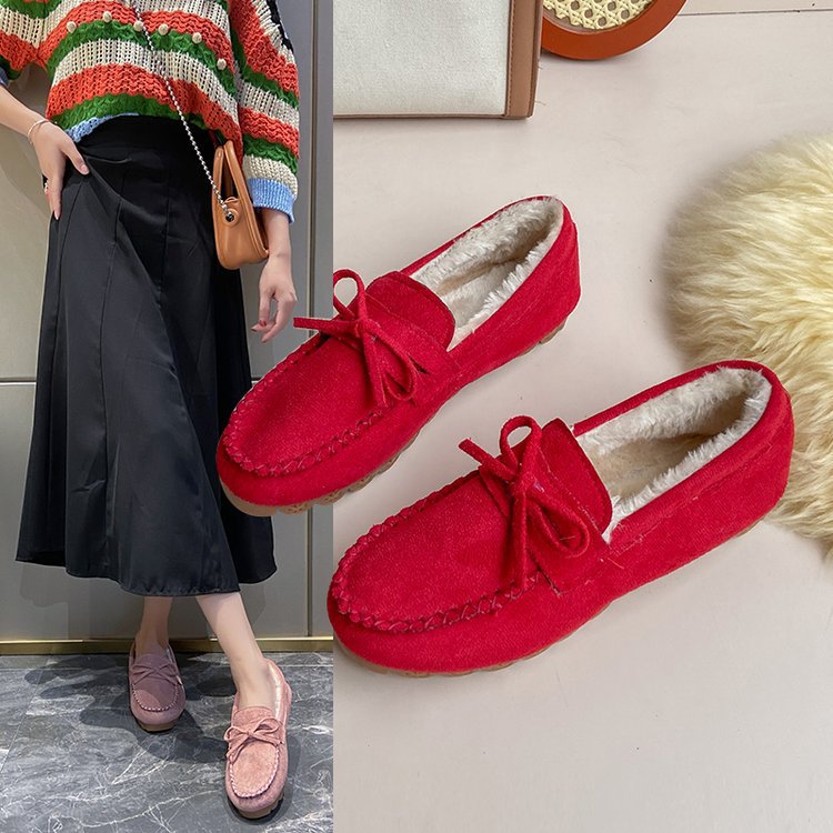 Plus-size Square-toe Chunky-soled Fleece-lined Stitched Shoes Snow Boots foto 5