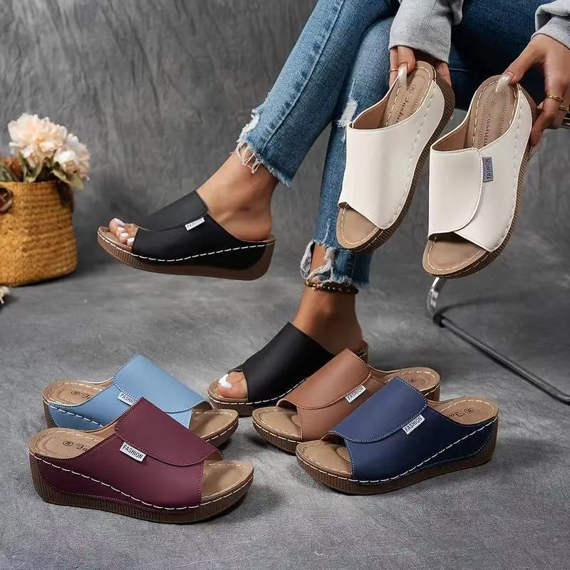 Womens Plus-size Chunky-sole Casual Slippers foto 3