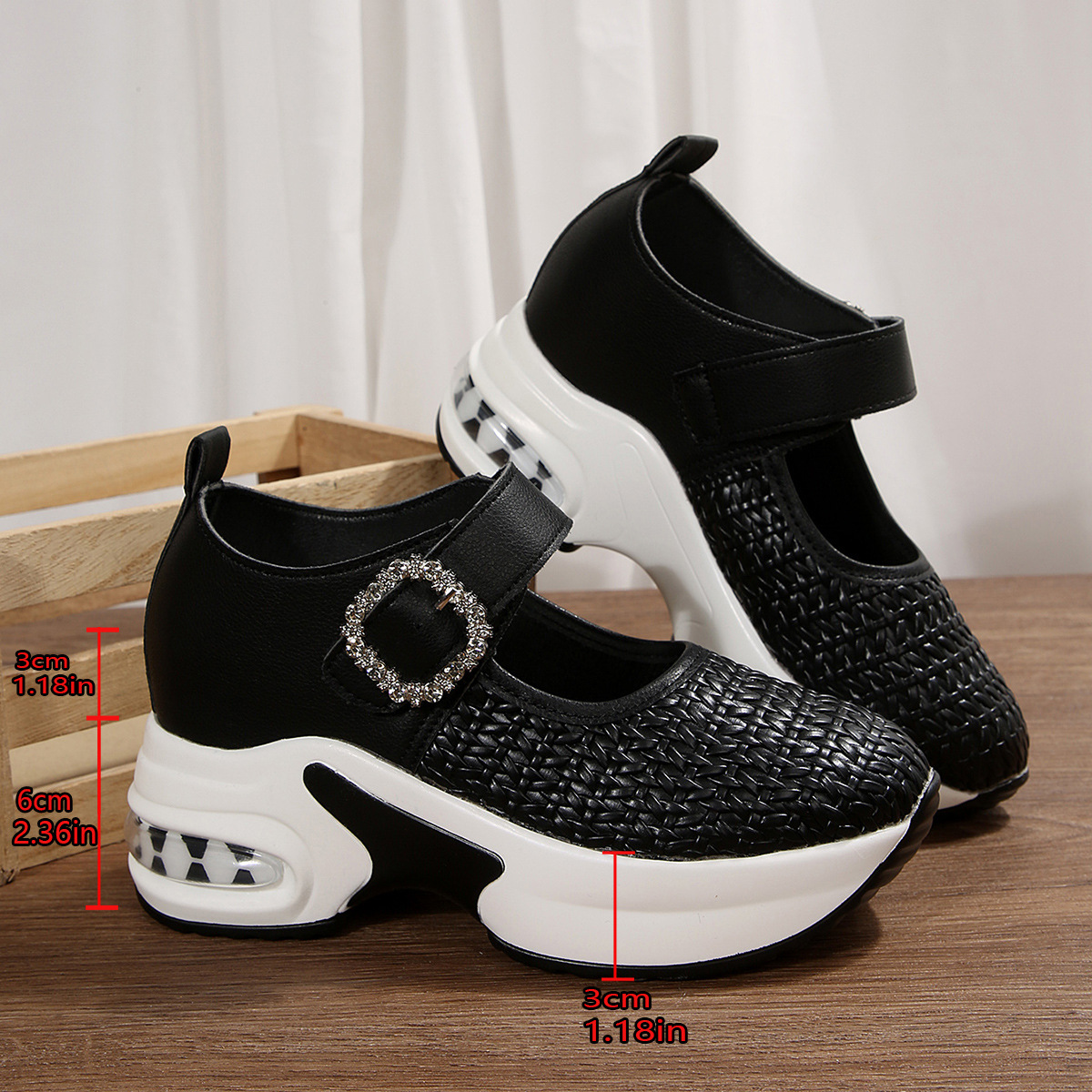 Autumn New Woven Large Size Cross-border Wedge Shoes foto 4