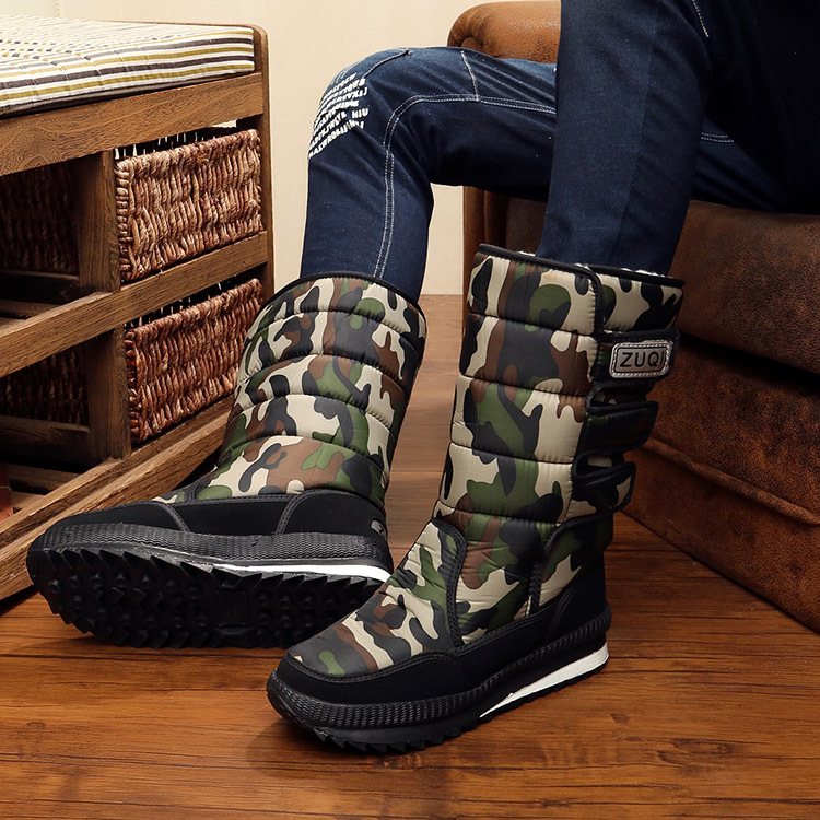 Winter Thicken Thermal Snow Cotton Boots Male foto 5