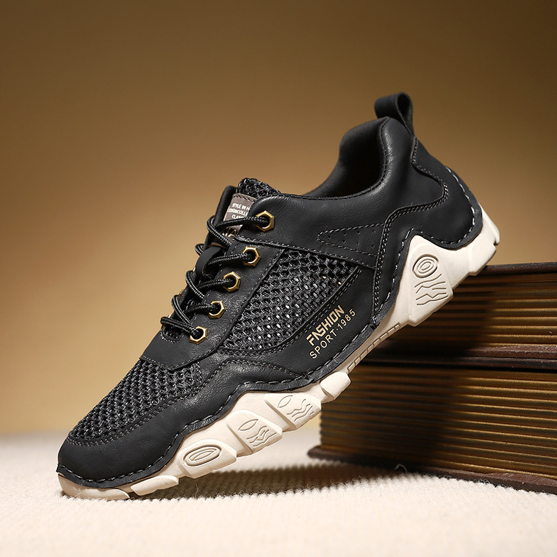 Summer Breathable Casual Shoes Handmade Men's Shoes Work Plus Size Mesh Shoes foto 2