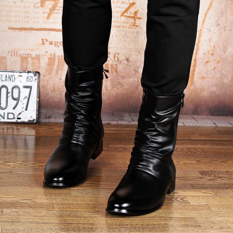 British Fashion Leather Pointed Men's Boots foto 2