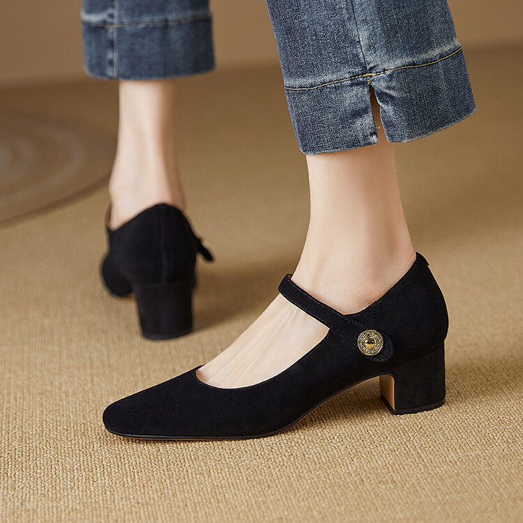 Mary Jane Shoes Season Chunky Heel Pumps Women's Shallow Mouth foto 4