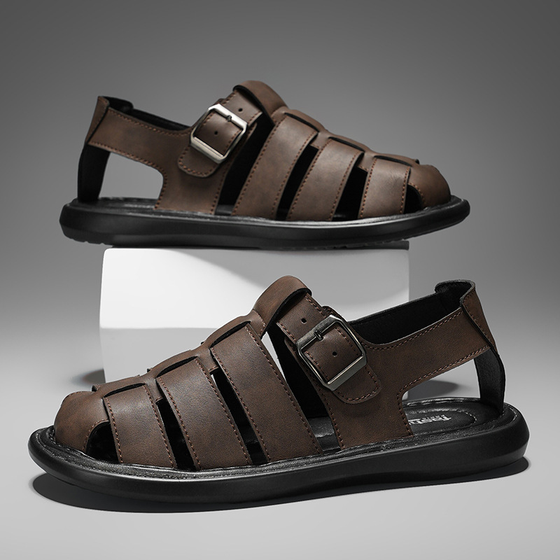 Mens Casual Hand-woven Fashionable Sandals foto 5