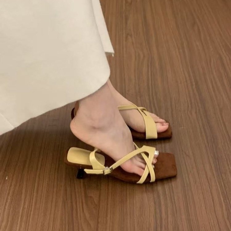 Summer Handmade Women's Shoes Retro Square Head foto 4