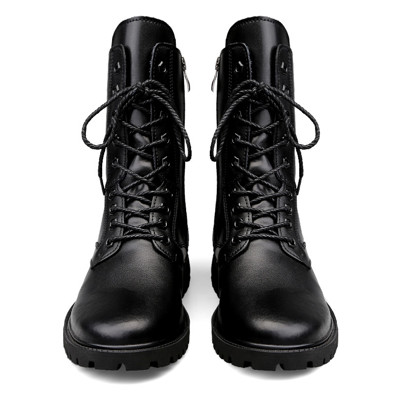 Men's Zipper High Top British Soft Sole Leather Martin Boots foto 3